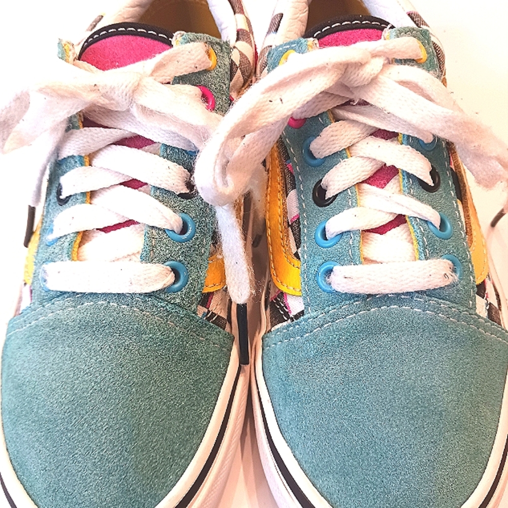 VANS Kids Suede/Canvas  Checkerboard Retro Sneakers Multi-Colored Size 1